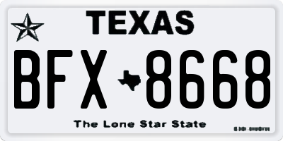 TX license plate BFX8668
