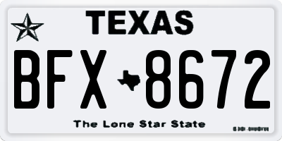 TX license plate BFX8672