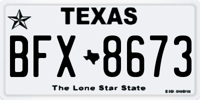 TX license plate BFX8673