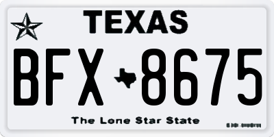 TX license plate BFX8675