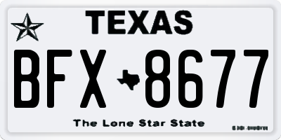 TX license plate BFX8677