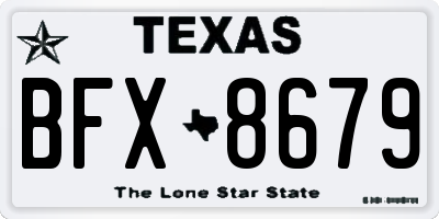 TX license plate BFX8679