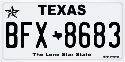 TX license plate BFX8683