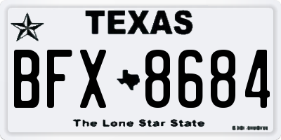 TX license plate BFX8684