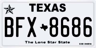 TX license plate BFX8686