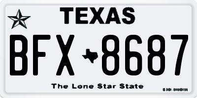 TX license plate BFX8687