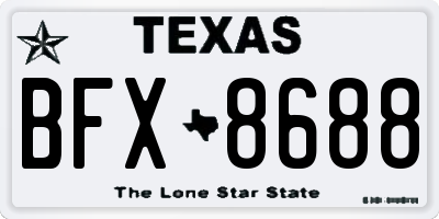 TX license plate BFX8688