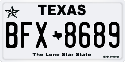 TX license plate BFX8689