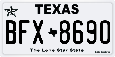 TX license plate BFX8690