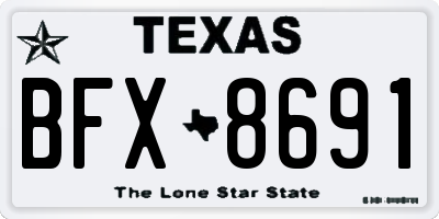 TX license plate BFX8691