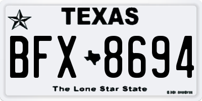 TX license plate BFX8694