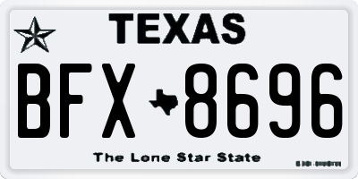 TX license plate BFX8696