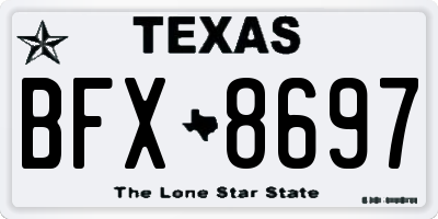 TX license plate BFX8697