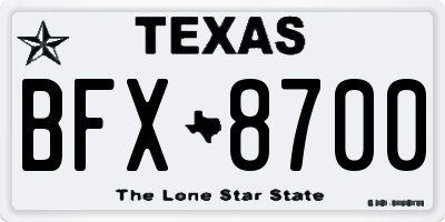 TX license plate BFX8700