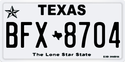 TX license plate BFX8704