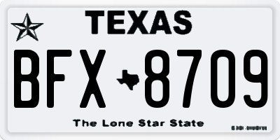 TX license plate BFX8709