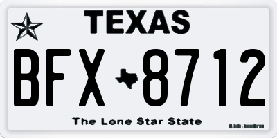 TX license plate BFX8712