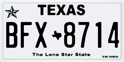 TX license plate BFX8714