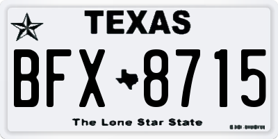 TX license plate BFX8715