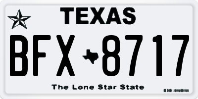 TX license plate BFX8717