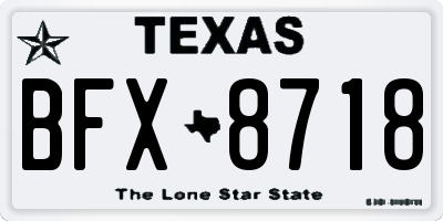 TX license plate BFX8718