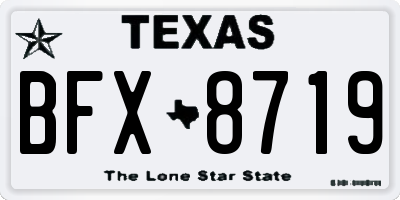 TX license plate BFX8719