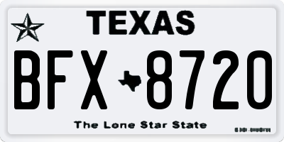 TX license plate BFX8720