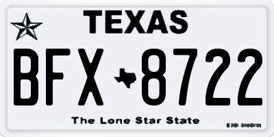 TX license plate BFX8722