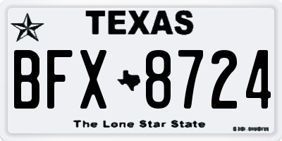TX license plate BFX8724
