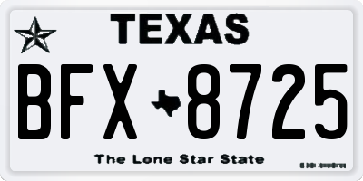 TX license plate BFX8725