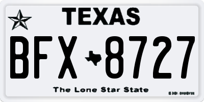 TX license plate BFX8727