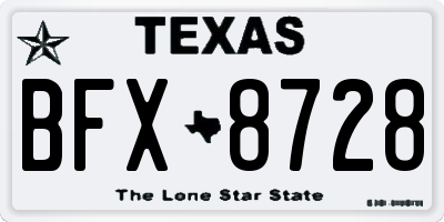 TX license plate BFX8728