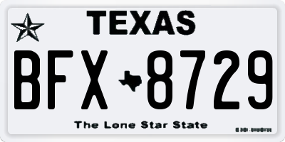 TX license plate BFX8729
