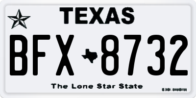 TX license plate BFX8732