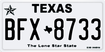 TX license plate BFX8733