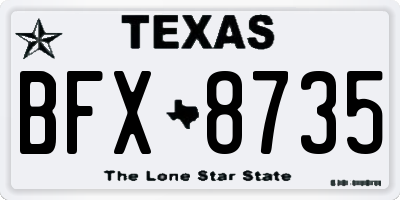 TX license plate BFX8735