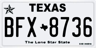 TX license plate BFX8736