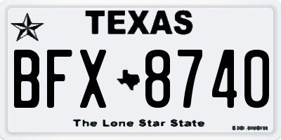 TX license plate BFX8740