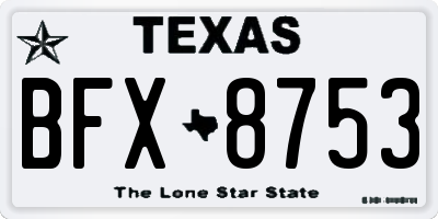 TX license plate BFX8753