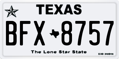TX license plate BFX8757