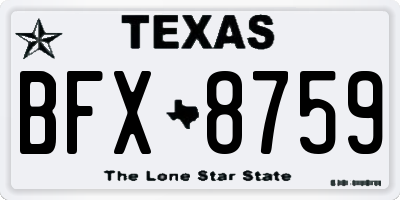 TX license plate BFX8759