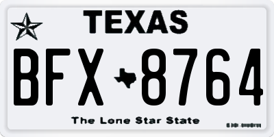 TX license plate BFX8764