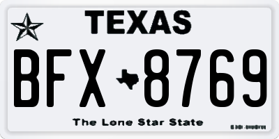 TX license plate BFX8769