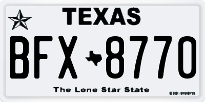 TX license plate BFX8770
