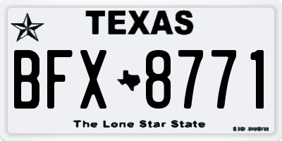 TX license plate BFX8771