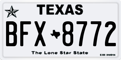 TX license plate BFX8772