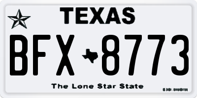 TX license plate BFX8773