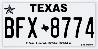 TX license plate BFX8774