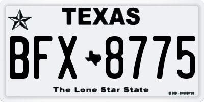 TX license plate BFX8775