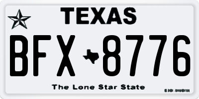 TX license plate BFX8776